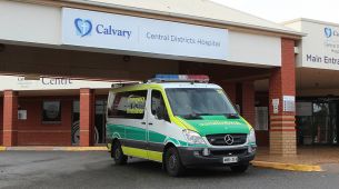 Front entrance of Calvary Central Districts Private Hospital
