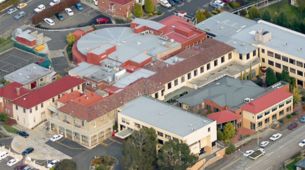 Aerial view of St John's Hospital